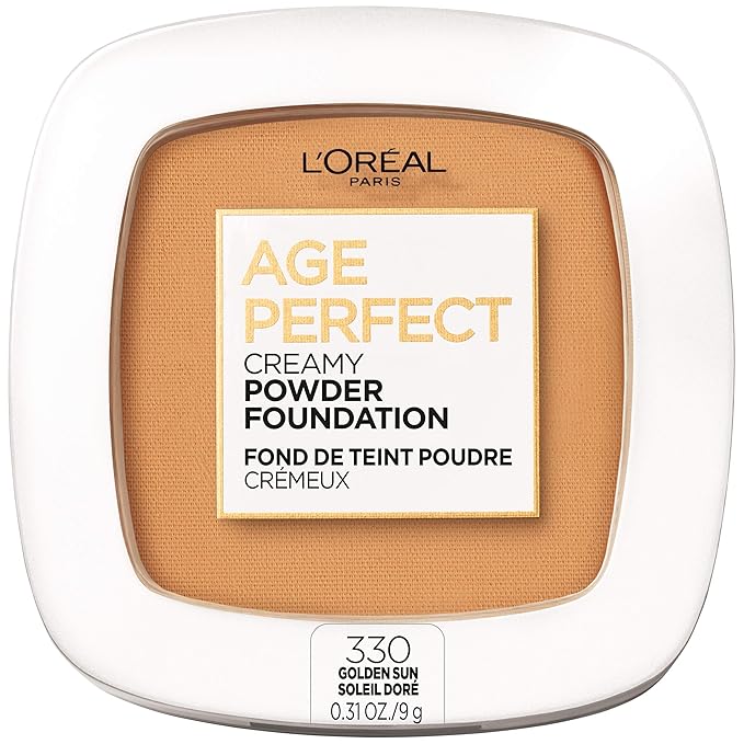 L’Oréal Paris Age Perfect Creamy Powder Foundation Compact, 330 Golden Sun, 0.31 Ounce-Velvo Beauty