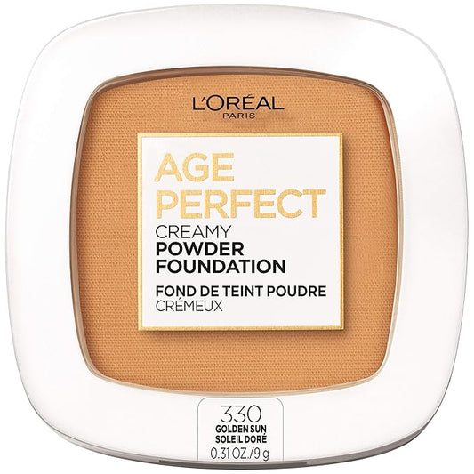L’Oréal Paris Age Perfect Creamy Powder Foundation Compact, 330 Golden Sun, 0.31 Ounce-Velvo Beauty