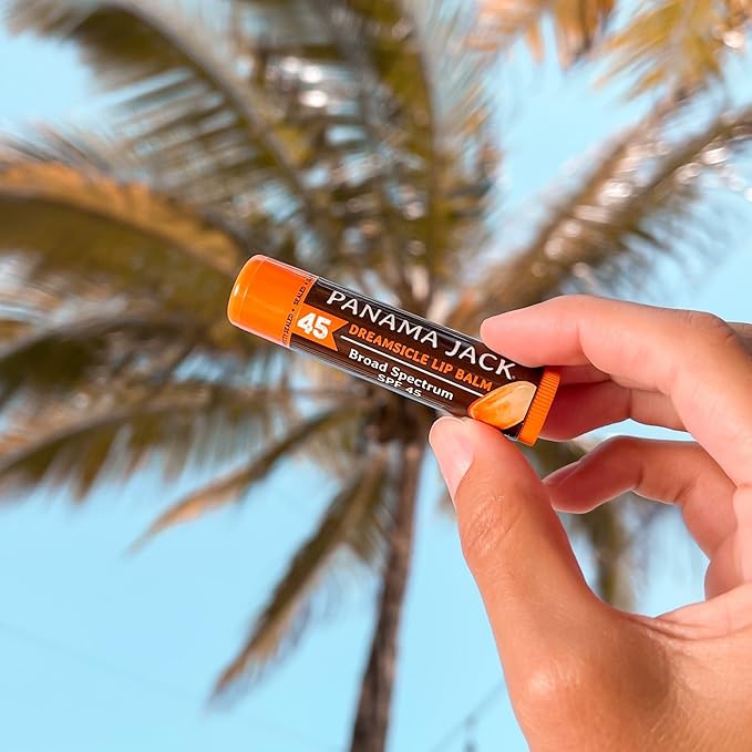 Panama Jack Sunscreen Lip Balm - SPF 45, Broad Spectrum UVA-UVB Sunscreen Protection, Prevents & Soothes Dry, Chapped Lips-Velvo Beauty