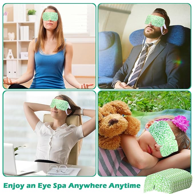 50 Packs Steam Eye Mask for Dry Eyes Spa Warm Sleep Eye Mask Self Heating Disposable Eye Masks for Home Office Travel Eyestrain Relieve (Unscented)-Velvo Beauty