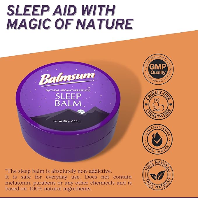 Natural Sleep Balm 100% Natural Scented Relaxing Balm for Children and Adults, Calming Night Balm, Organic Sleep Balm-25gm-Velvo Beauty