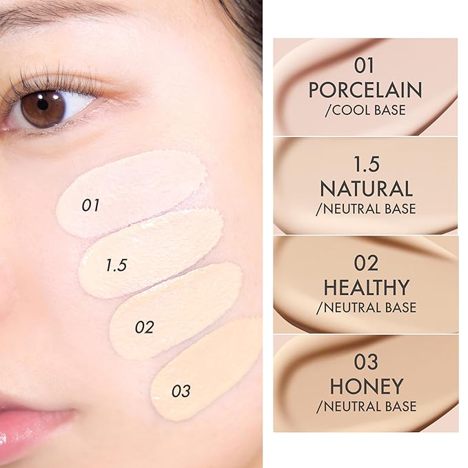 Amuse SEOUL Ceramic Skin Perfector Cushion Foundation Refill | Long-lasting, Lightweight, Semi-matte, Flawless Coverage, Hypoallergenic, Korean Beauty, Vegan(15g / 0.52 oz.) ([Refill] 1.5 NATURAL)-Velvo Beauty