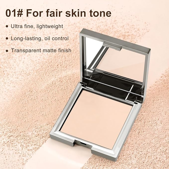 Boobeen Matte Face Finishing Powder, Smooth Setting Pressed Powder Makeup Oil Control Lightweight Long Lasting Makeup Setting Foundation Compact Powder, Soft Focus Effect Translucent Finish-Velvo Beauty