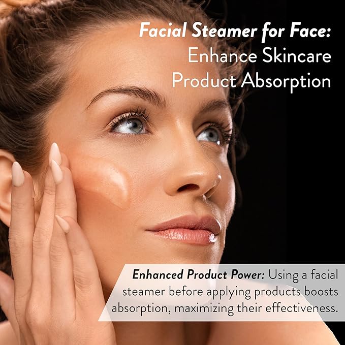 Facial Steamer SPA+ by Microderm GLO - Best Professional Nano Ionic Warm Mist, Home Face Sauna, Portable Humidifier Machine, Deep Clean & Tighten Skin, Daily Hydration for Maximum Serum Absorption-Velvo Beauty