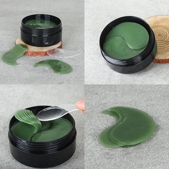 Green Seaweed Under Eye Masks (60 pcs),Eye Hydrolyzed Collagen Patches, Eye Gel Treatment Masks,Eye Pads for Dark Circles,Puffy Eyes,Under Eye Bags,Moisturizing,Anti-aging-Velvo Beauty