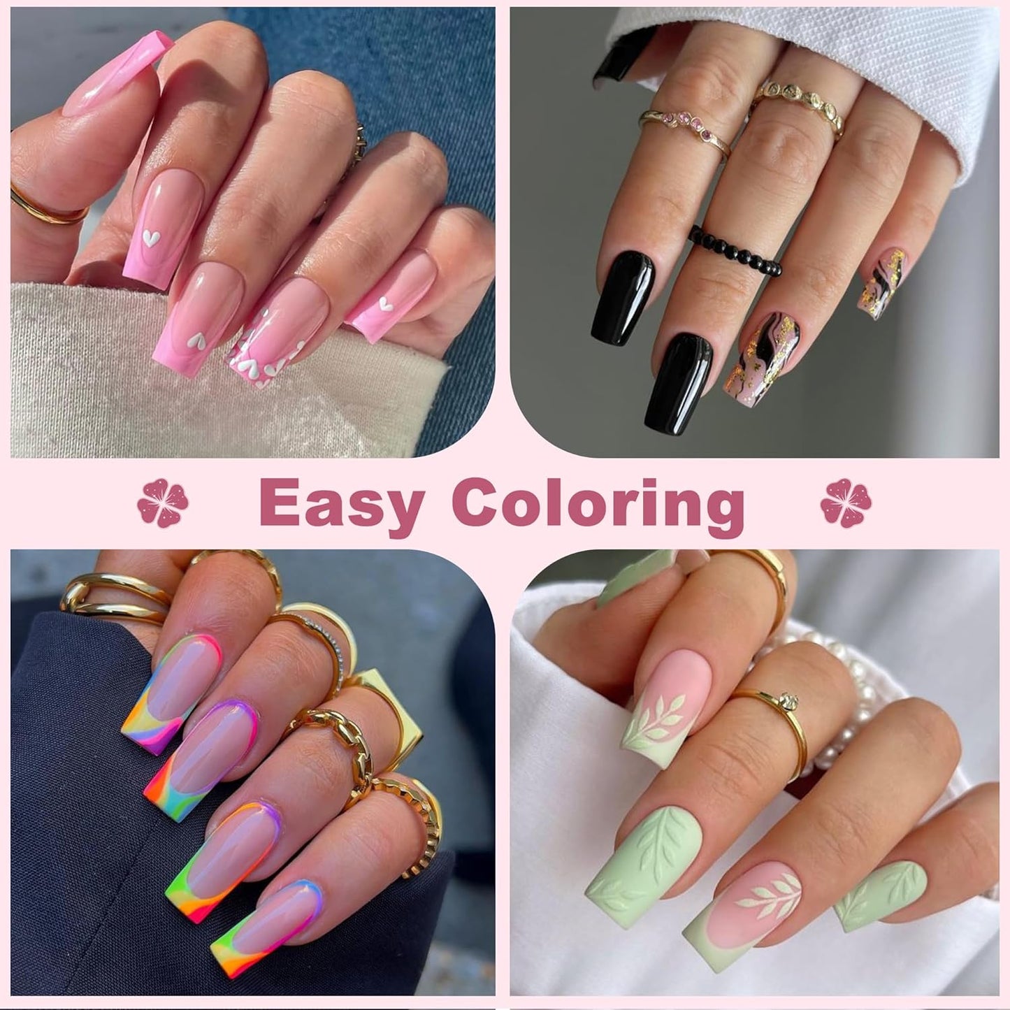 Medium Square Nail Tips, 240pcs Soft Gel Pre-Shaped Acrylic Fake Nails, Half Matte Full Cover Clear Gelly Press on Flase Nail Tips for Extension Nail Manicure Home DIY 12 Sizes Gelly Tips-Velvo Beauty