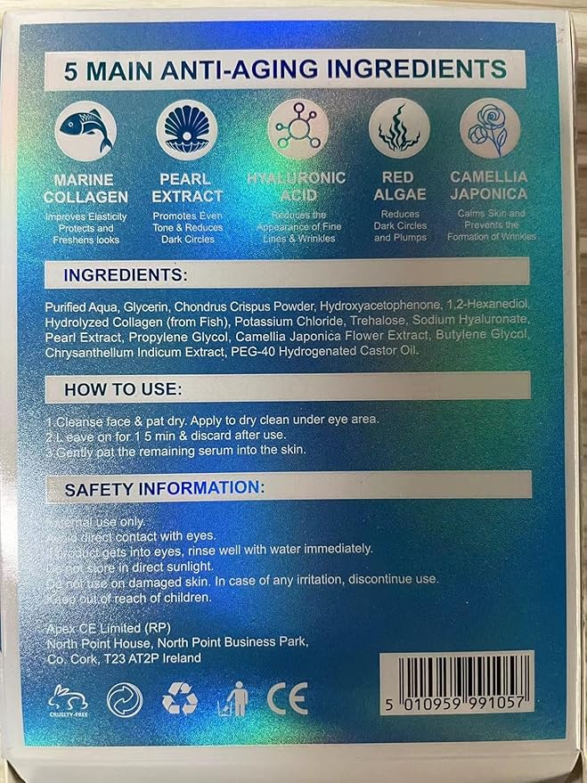 Under Eye Patches(12 Pairs), 6 Color Marine Collagen Eye Mask for Puffy Eyes, Dark Circles, Eye Bags, Wrinkles, Fine Lines.-Velvo Beauty