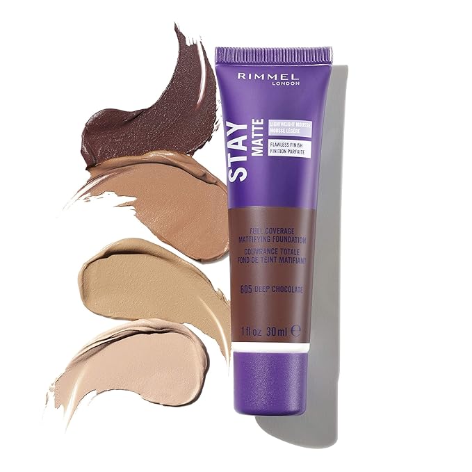 Rimmel London Stay Matte Liquid Mousse - 203 True Beige - Foundation, Lightweight, Shine Control, Oil-Free, 1oz-Velvo Beauty
