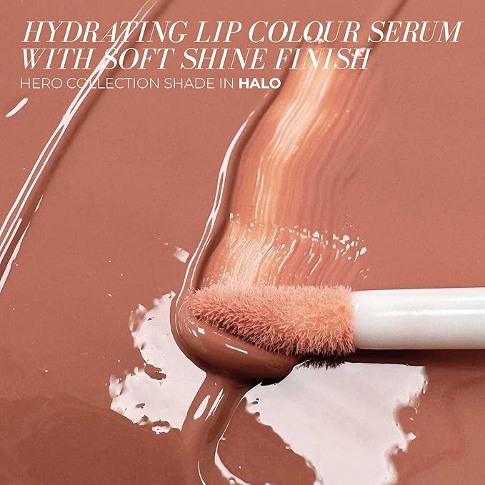 FITGLOW Beauty Lip Colour Serum | Hydrating Lip Gloss | Plumping Anti-Aging Lip Treatment | Natural Shine with Pomegranate Sterols & Collagen | Buildable Color for Dry Chapped Lips | Halo - 10g-Velvo Beauty