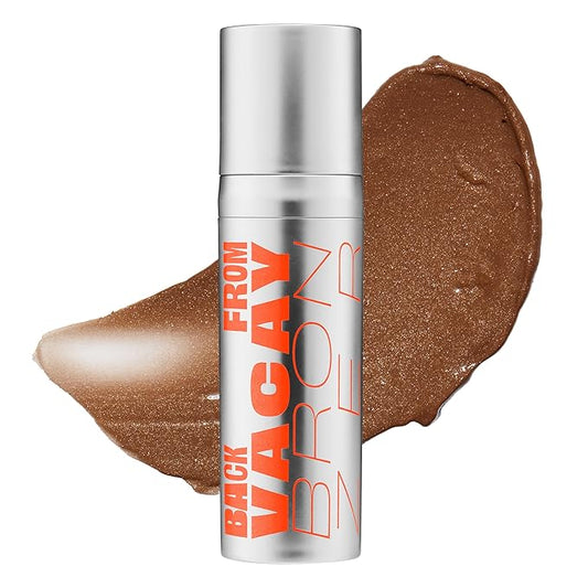 GOOD WEIRD Back From Vacay Bronzer - Vegan Liquid Face Bronzer Gel Cream for Men and Women | Natural Glow Lightweight Highlighter Makeup | Subtle Shimmer | 0.56 fl. oz. | WAIKIKI (Medium Bronze)-Velvo Beauty