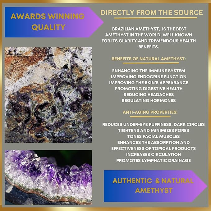 100% Authentic Amethyst Mother's day Gift Set Amethyst Eye Mask Amethyst Jade Roller & Gua Sha Set Facial Mask Instant Puffiness promote relaxation and relief stress.-Velvo Beauty