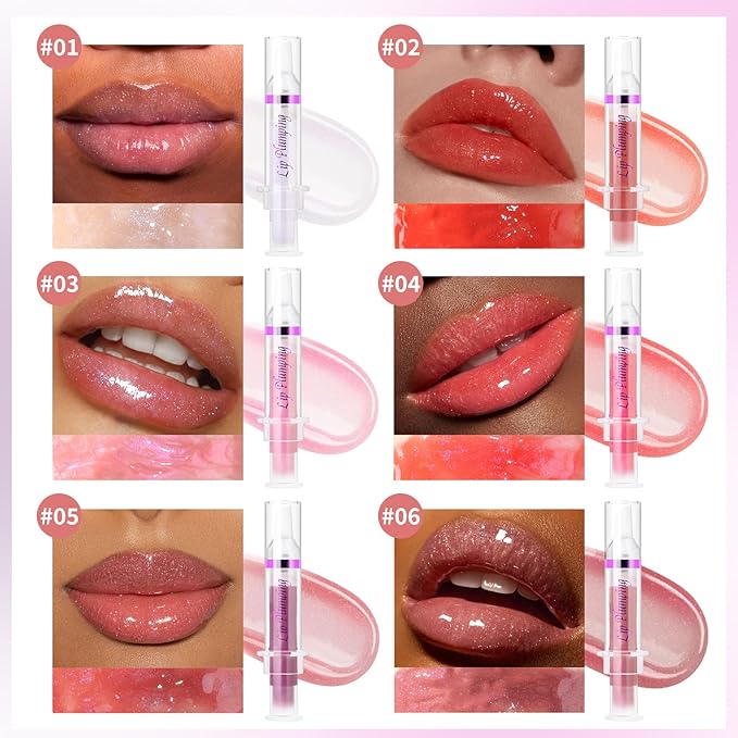 Lip Plumper Booster,Plumping Lip Gloss Spicy Lifter Shimmer Oil Hydrating High-Shine Volumizes Fuller Lip Glass Mirror Glaze Plump and Pout Lip Plumper Nourishing for Women Girls Makeup#1-Velvo Beauty