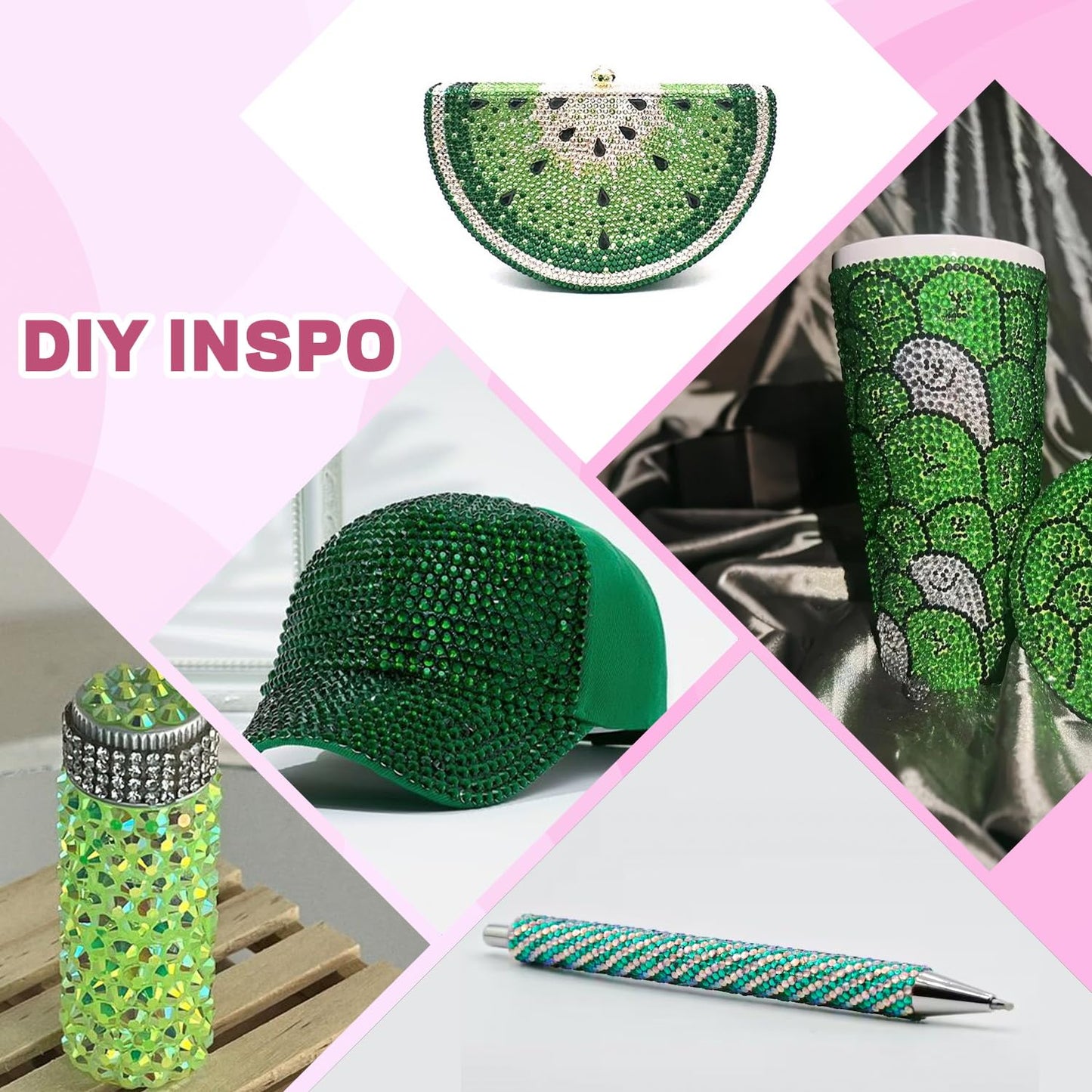 20000Pcs Green Rhinestones for Bedazzling with 1Pcs B7000 Jewelry Glue, Resin Rhinestones for Crafting Crafts DIY, Bedazzler Kit Gems for Clothing Shoes Tumblers Nail Art Assorted Size 3/4/5/6mm-Velvo Beauty