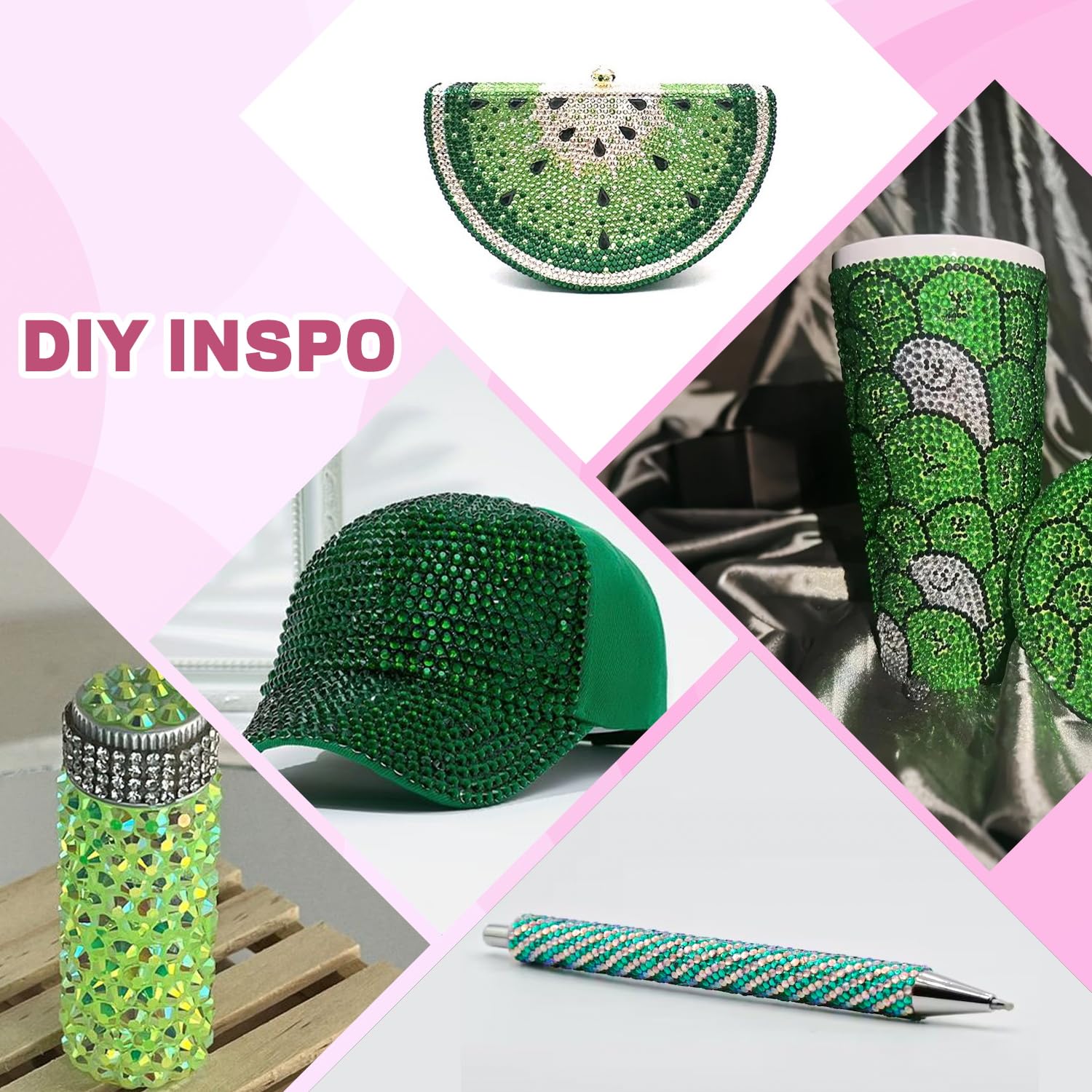 20000Pcs Green Rhinestones for Bedazzling with 1Pcs B7000 Jewelry Glue, Resin Rhinestones for Crafting Crafts DIY, Bedazzler Kit Gems for Clothing Shoes Tumblers Nail Art Assorted Size 3/4/5/6mm-Velvo Beauty