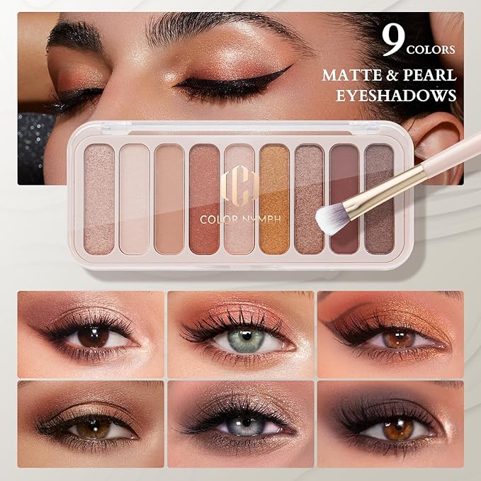 Color Nymph Beginners Makeup Kit for Teens Girls with Cosmetic Bag, Girls Makeup Kit For Women included 9 Color Eyeshadow Palette Concealer Liquid Blush Eyeliner Lipgloss-Velvo Beauty