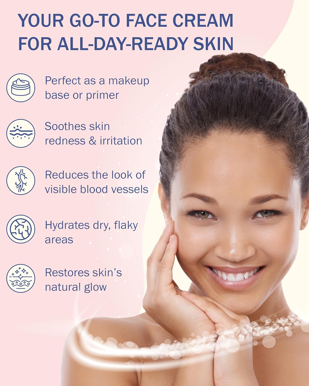 Rosacea Treatment for Face Skincare Cream for Women & Men (Pack of 1) - Gentle Moisturizer Redness Reducing Skin Care - with Aloe Vera & Hyaluronic Acid - Day-Night, Made in USA (2.25 fl. oz.)-Velvo Beauty