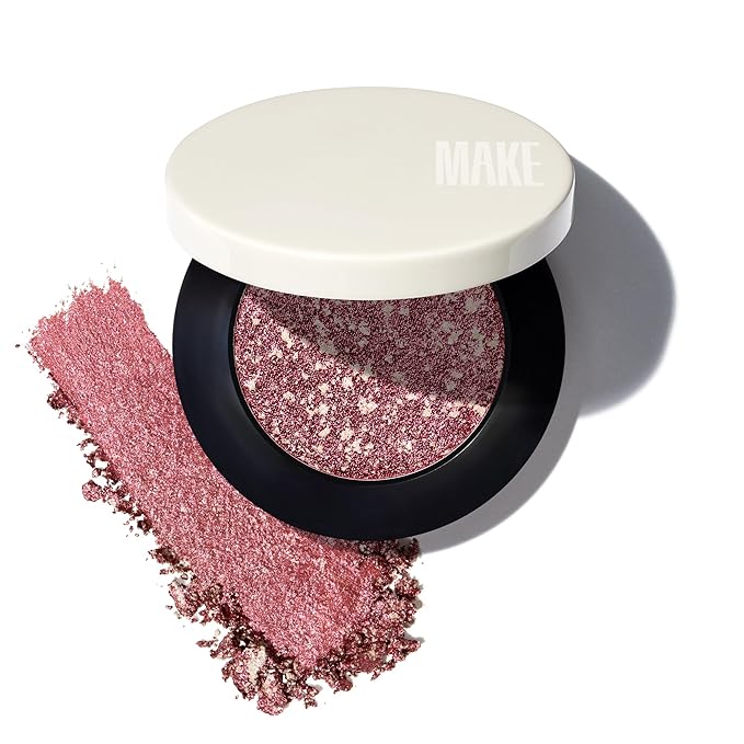 MAKE Beauty Multi-Chromatic Eye Shadow. Metal Reflecting Luminous Foil Finish Creamy, Buildable, Dimensional Long-wear, Crease-proof Powder Eyeshadow, Multichrome Shade - Rover, Magenta Pink-Velvo Beauty