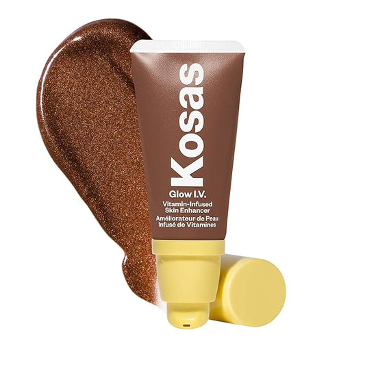 Kosas Glow I.V. Vitamin-Infused Skin Enhancer Face Makeup - Tinted Beauty Highlighter for a Healthy Glow - Energize-Velvo Beauty
