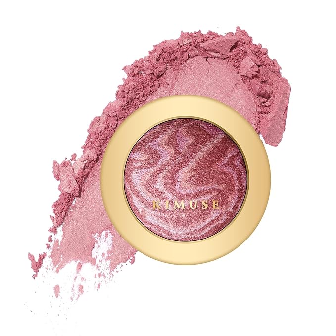 KIMUSE Baked Blush, Lighting Glow Marbleized Blush Powder Blush, Contour & Highlight Face for a Creamy Lightweight Natural Finish-Velvo Beauty