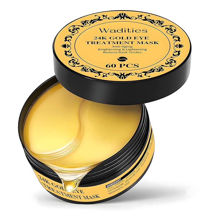 24k Gold Under Eye Patches, Eye Masks for Puffy Eyes 60 pcs, for Dark Circles and Puffiness, Hydrating Eye Mask Skincare, Eye Gel Pads for Eye Bags and Wrinkles Under Eye Treatment-Velvo Beauty