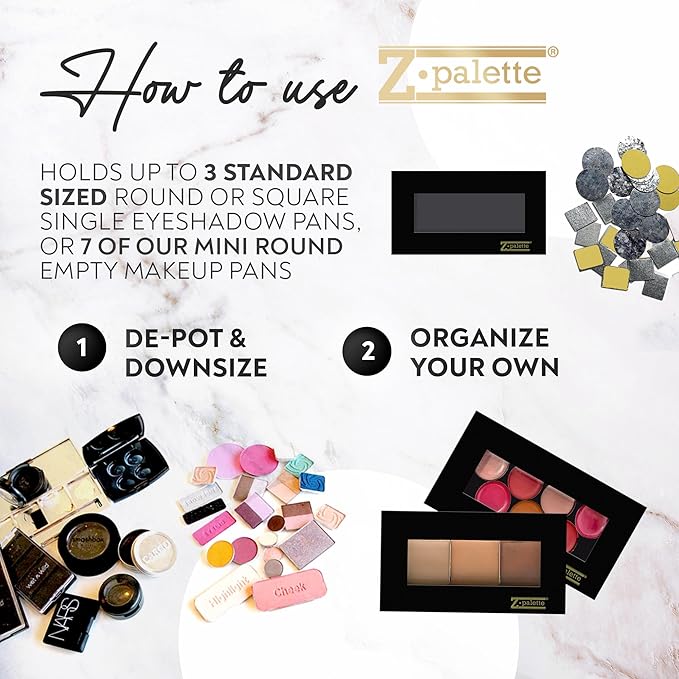 Mini Magnetic Makeup Palette, Empty Magnetic Palette, Universal Magnet makeup palette for Eyeshadows, Powders, Customizable Beauty Organizer with Clear Window-Velvo Beauty