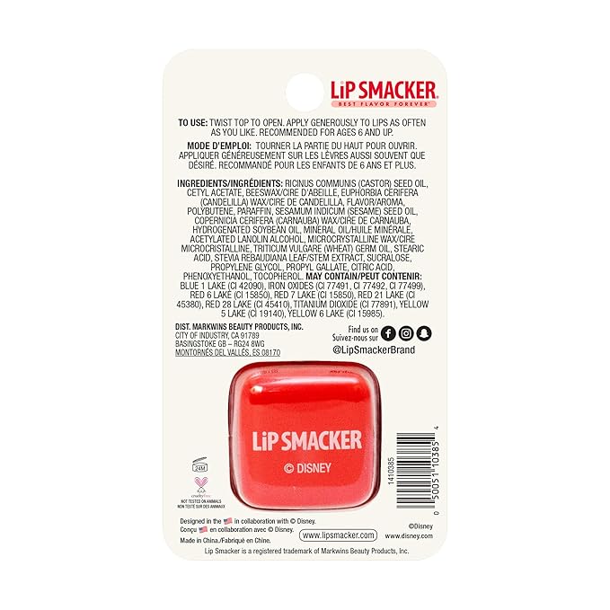 Lip Smacker Disney Minnie Mouse Cube Flavored Lip Balm, Minnie Joyful Cotton Candy, Clear, For Kids (Pack of 3)-Velvo Beauty