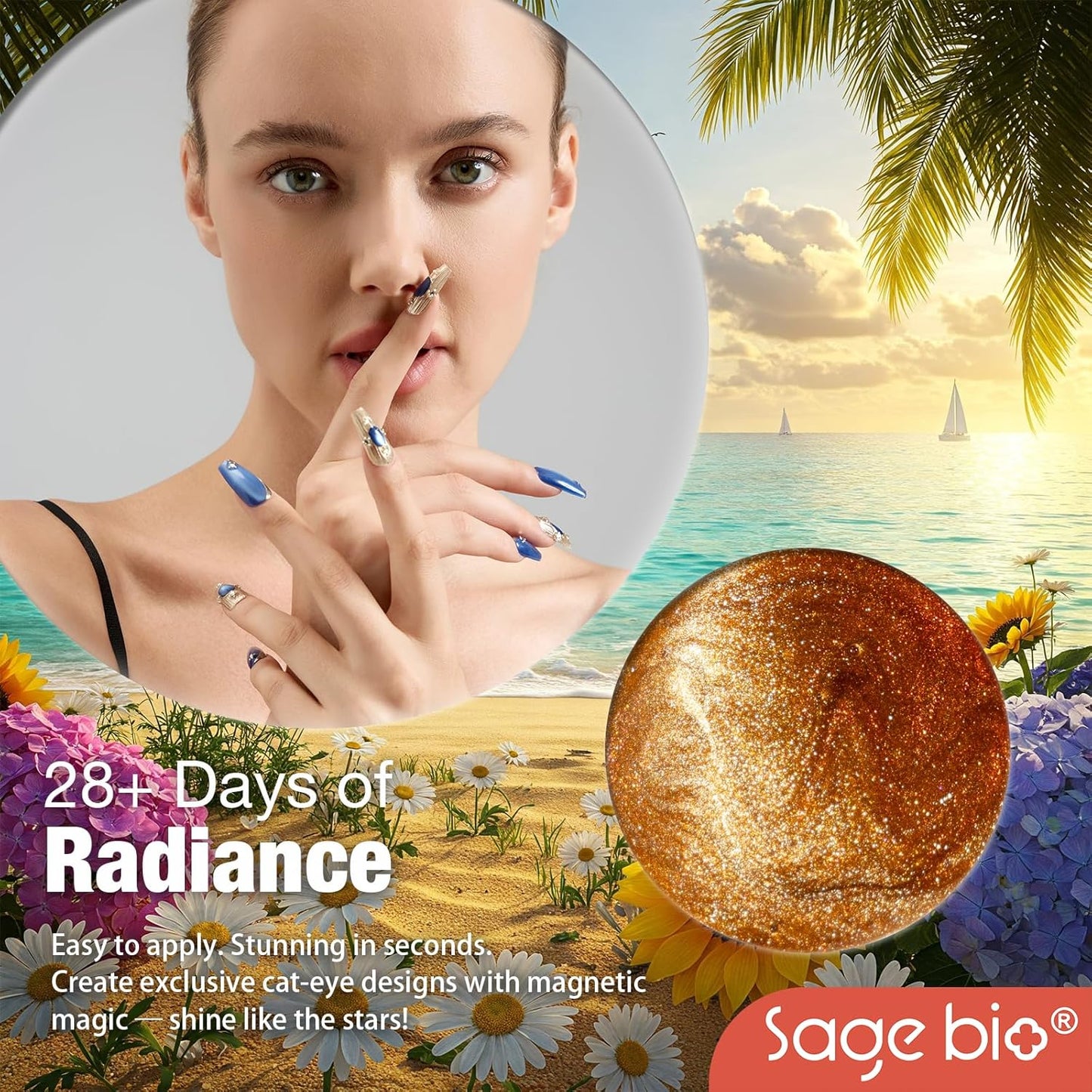 Cat Eye Gel Nail Polish, 15ml Magnetic Gel, High-Gloss Finish, Long-Lasting, DIY Manicure Kit with Magnet Stick, Stunning 3D Magnetic Effect, 06-Velvo Beauty