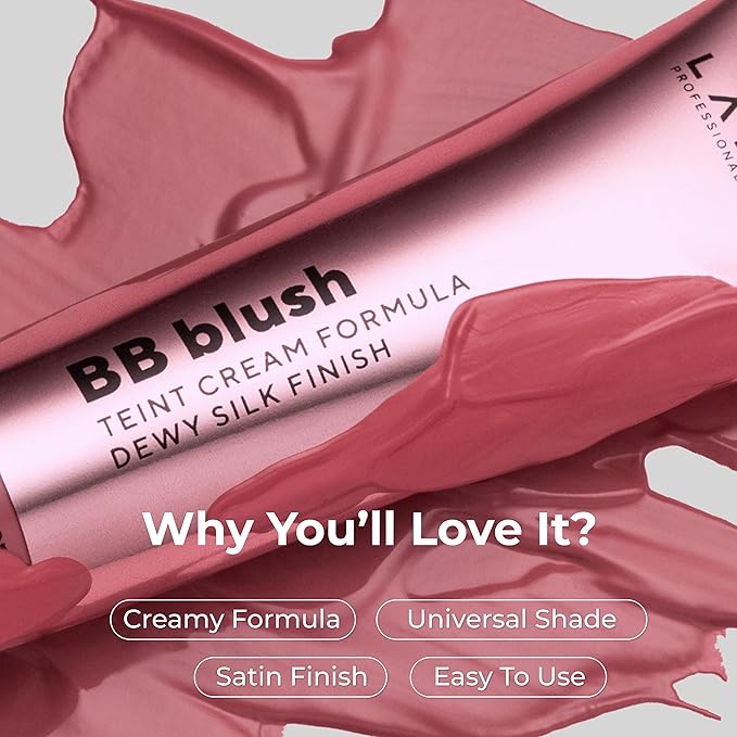 Lamel BB Blush Cheek Makeup - Lightweight and Long Lasting Liquid Blush - Blendable Cream Blush for Cheeks, Natural Finish Cream Contour - Pink Liquid Blush, 402 (Pink Blossom) -10ml/0,33fl.oz-Velvo Beauty