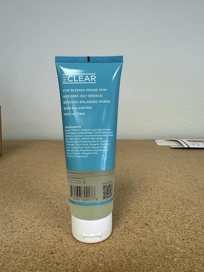 Hey Honey Skincare Be Clear Acne Routine | Daily Active Cleansing Face Wash | Youth & Young Adults, Blemishes Prone | Propolis & Gentle Exfoliating Acids | Fast & Long Lasting Oil Control | 5 fl oz-Velvo Beauty