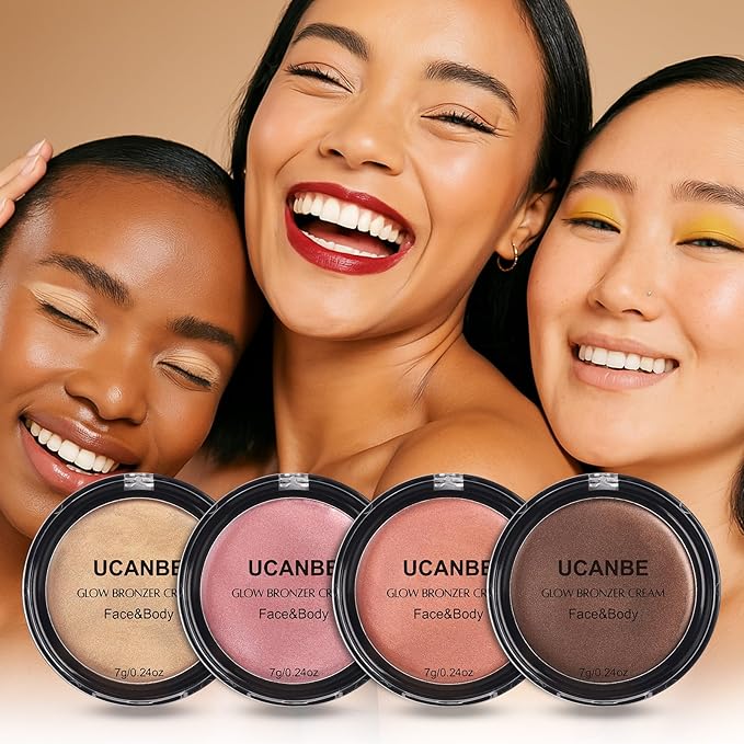 UCANBE Face & Body Cream Bronzer, Natural Coral Warm Sun-Kissed Glow Blusher, Buildable Blendable for Long Lasting Radiant Glow, Luminous Bronzing Highlighting Multi-Use Makeup Palette-Velvo Beauty