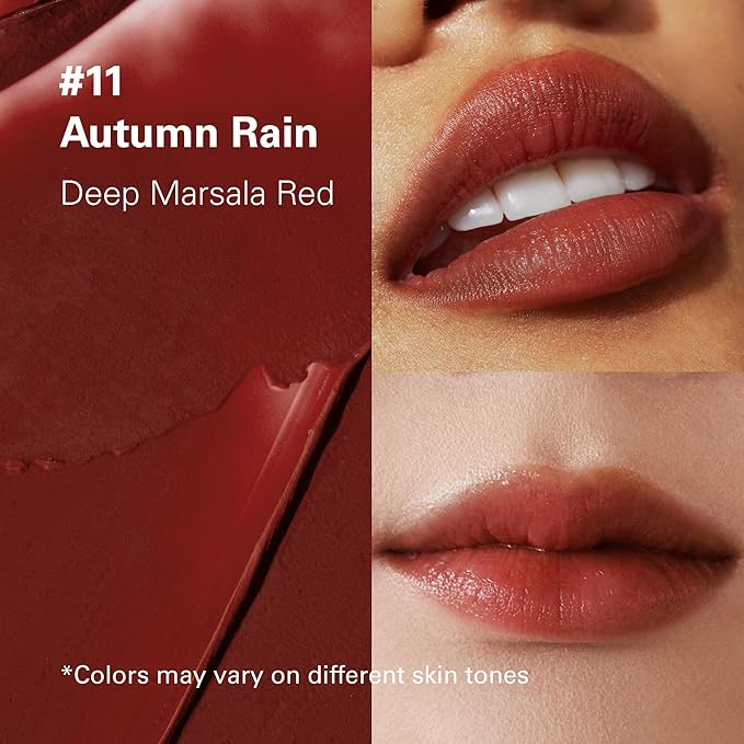 Melixir Vegan Lip Butter #11 Autumn Rain (+11 more colors), Deep Nourishing Tinted Lip Balm for Dry Lips, Bee-Free, Petrolatum-Free, Plant-Based, Hydrating for Cracked & Chapped Lips, Travel Essential-Velvo Beauty