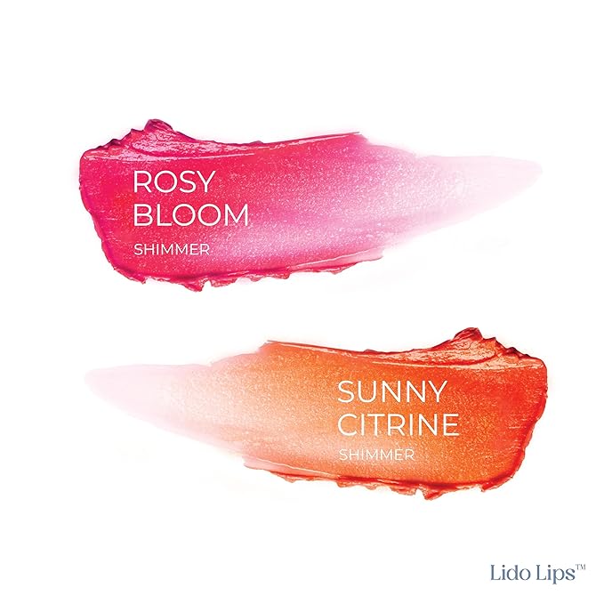 Tinted Lip Balm Bundle - Moisturizing, Hydrating Sheer Buildable Lip Color with Hyaluronic Acid, Vitamin E & rich oil - Set of 2: Rosy Bloom & Sunny Citrine-Velvo Beauty