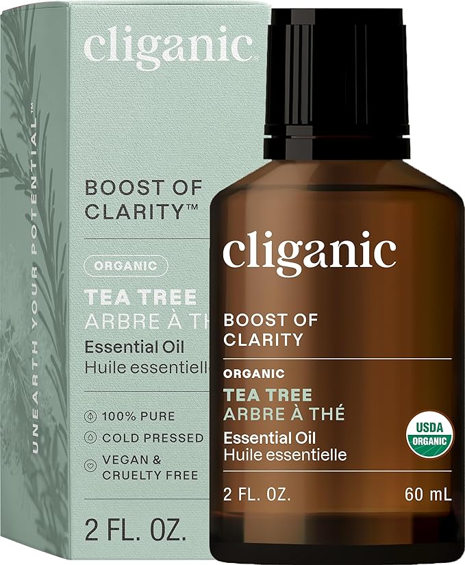 Cliganic Organic Tea Tree Essential Oil - 100% Pure Natural for Aromatherapy Diffuser | Non-GMO Verified (Packaging May Vary)-Velvo Beauty