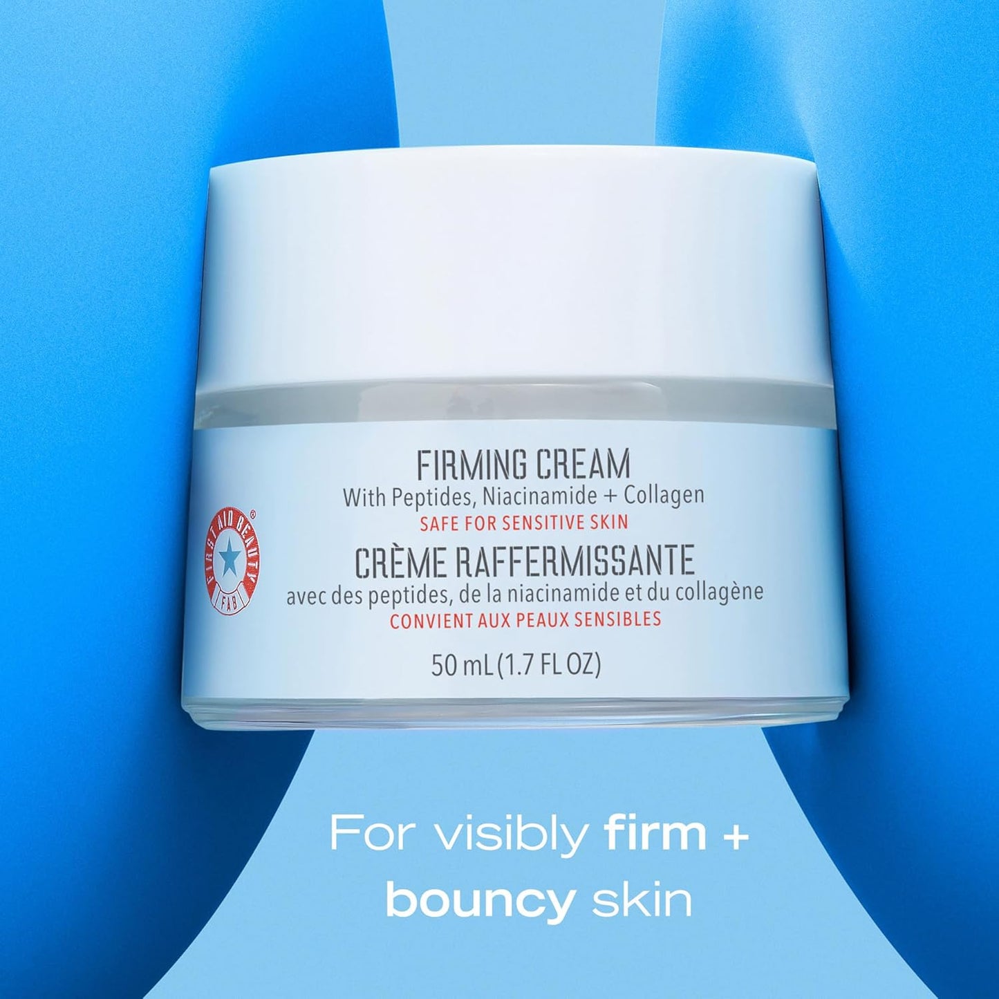 First Aid Beauty - Firming Collagen Cream with Peptides & Niacinamide, Ultra-Rich Plumping Moisturizer, Hydrates & Visibly Firms, Non-Comedogenic, Safe for Sensitive Skin, 3.5 oz-Velvo Beauty