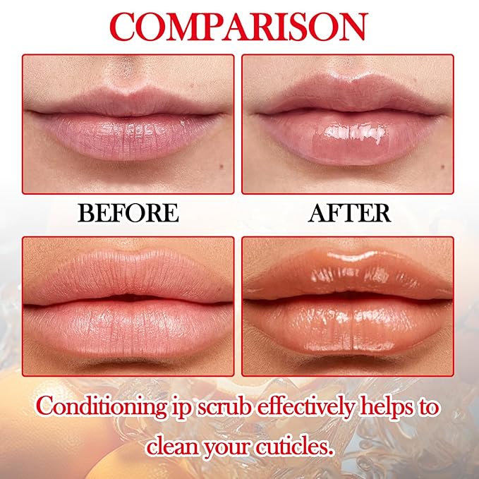 2PCS Strawberry & Orange Conditioning Lip Scrub Kit,Moisturizing Lip Sleeping Mask Long Lasting Hydrating Lip Scrubber Exfoliator Lip Care Products for Men & Women-Velvo Beauty
