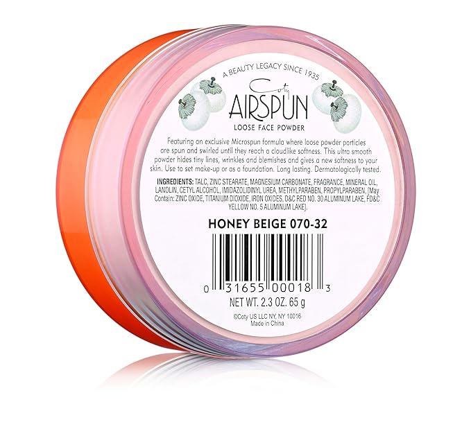 Coty Airspun Loose Face Powder 2.3 Ounce Honey Beige Light Peach Tone Loose Face Powder, for Setting or Foundation, Lightweight, Long Lasting, Pack of 1-Velvo Beauty