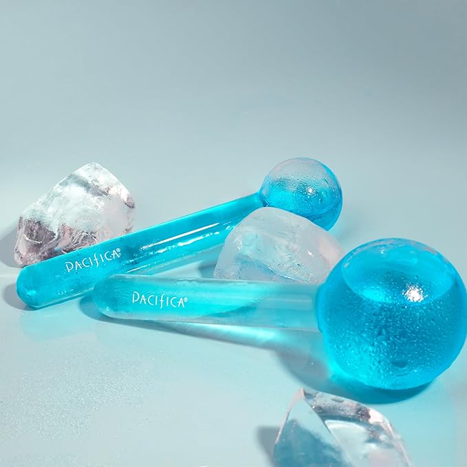 Pacifica Ice Roller Cryo Globes – Cooling Glass Facial Massager for Face, Eyes & Neck – Cold Therapy Beauty Tool for Puffy Eyes, Dark Circles, Redness, Wrinkles – Skin Care Gift for Women & Men-Velvo Beauty