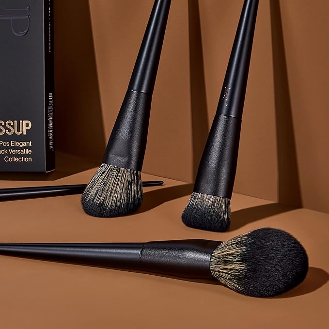 Makeup Brushes Set Jessup Make up Brushes 14Pcs Black Kabuki Foundation Eyeshadow Contour Concealer Powder Eyeliner Crease Eyebrow Blending Brush, T336-Velvo Beauty