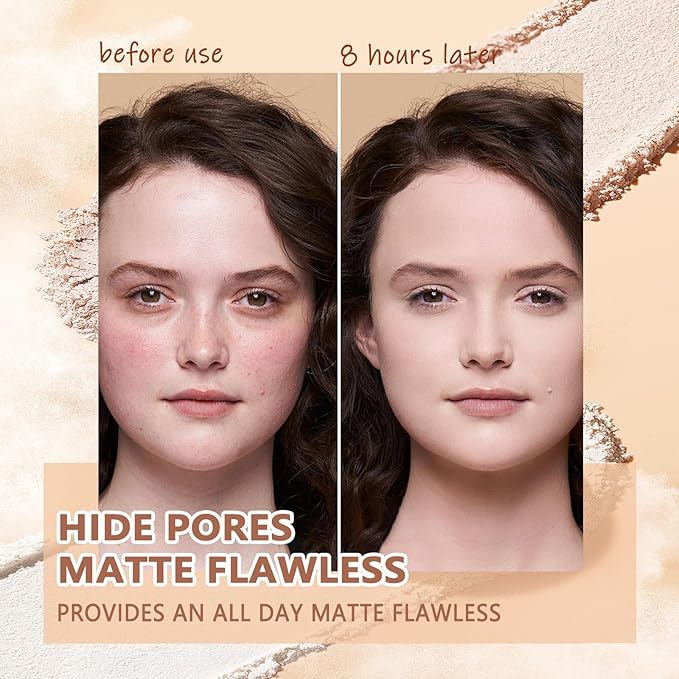 Oil Control Face Pressed Powder,Matte Smooth Flawless Setting Powder Makeup,Waterproof Long Lasting Finishing Powder,Cruelty Free Lightweight Face Cosmetics,0.35Oz(WHITE)-Velvo Beauty