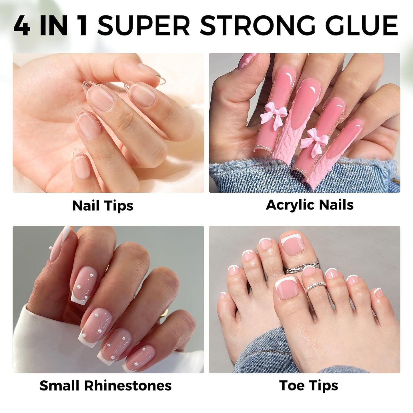 Nail Glue Gel for Nail Tips, Super Strong Solid Gel Glue U V Cured Needed, 15ml Soak Off Soft Adhesive Bonding for Acrylic Nails, Nails Extension Fake Nails-Velvo Beauty