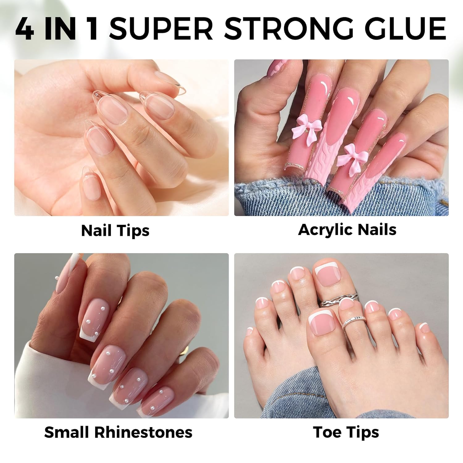 Nail Glue Gel for Nail Tips, Super Strong Solid Gel Glue U V Cured Needed, 15ml Soak Off Soft Adhesive Bonding for Acrylic Nails, Nails Extension Fake Nails-Velvo Beauty
