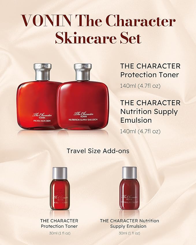 The Character Set (11.5fl oz) - Daily Skincare Kit for Men's Skin Protection & Rejuvenation by LG Beauty. Toner, Emulsion with Woody Musk Scent.-Velvo Beauty
