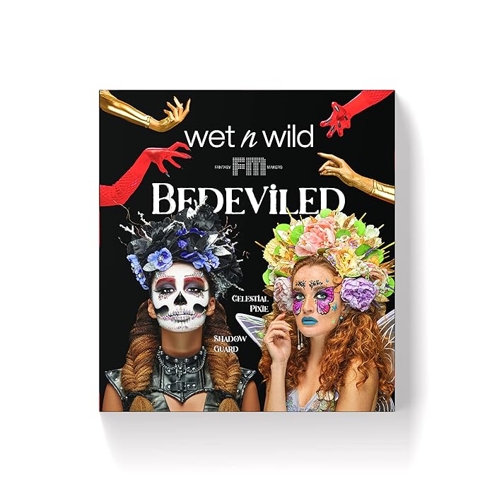 wet n wild Fantasy Makers Bedeviled Halloween PR Box - Makeup Set with Versatile Brushes, Unique Sponges,Vibrant Buildable & Blendable Palettes, & Lip Glosses for Unique Looks, Cruelty-Free & Vegan-Velvo Beauty