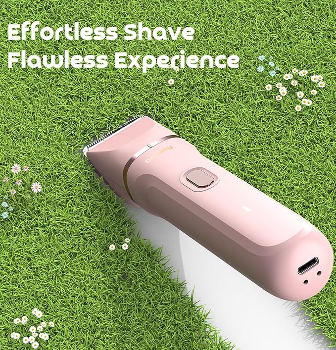 Bikini Trimmer for Women, Dovety 3 in 1 Painless Electric Razors for Women, Rechargeable Pubic Hair Trimmer Electric Shaver for Legs Body Facial Hair, IPX7 Waterproof, Ceramic Blade, USB Charge Dock-Velvo Beauty