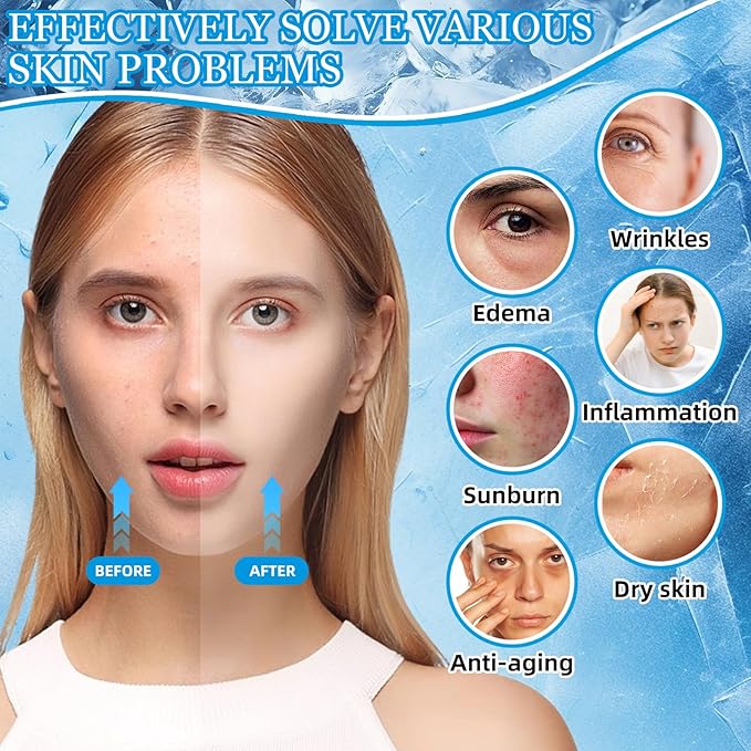 Ice Face Roller Massager for Face, Reusable Silicone Ice Cube Mold, Facial Beauty Ice Roller, Reduce Puffiness and Dark Circles, Minimize Pores & Improve Skin Texture (Black)-Velvo Beauty