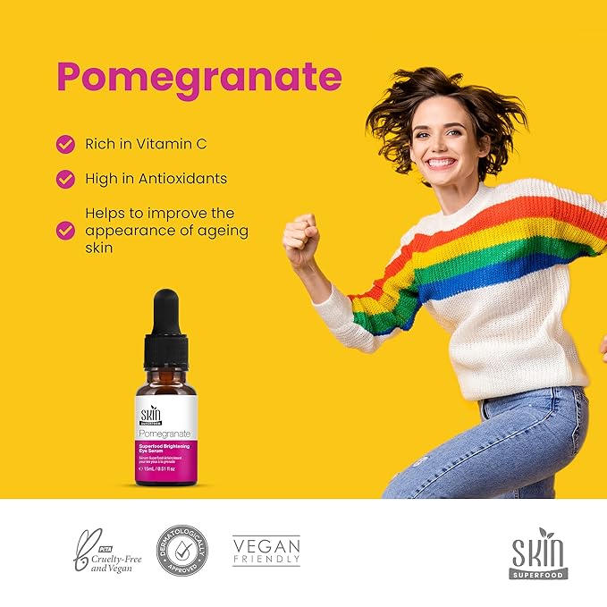 Pomegranate Superfood Brightening Oily Eye Serum 100% Natural and Vegan 0.53 Fl Oz (15ml)-Velvo Beauty