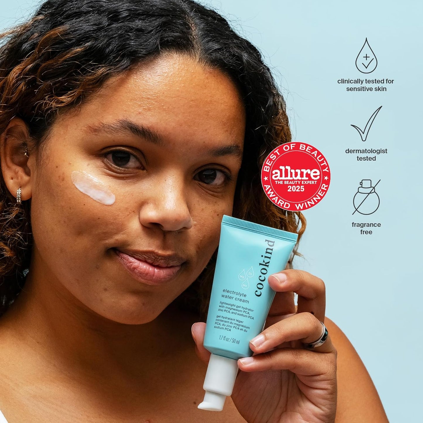 Cocokind Electrolyte Water Cream | Lightweight Water Gel Moisturizer | Balanced Hydrating Day Cream for All Skin Types | 1.7 Fl Oz-Velvo Beauty