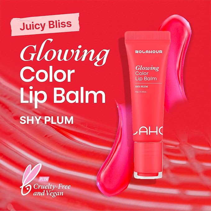 Glowing Color Lip Balm 0.35 Oz| Hydrating Lip Balm Lip Gloss for Girls | Vegan Lip Balm & Lip Plumping Gloss | Lip Glowy Balm & Lip Care for Dry Lips | Moisturizing Lip Balm Shy Plum-Velvo Beauty