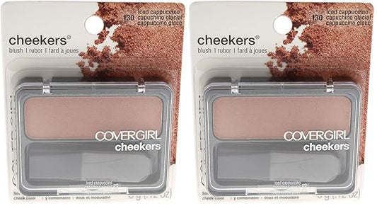 COVERGIRL Cheekers Blendable Powder Blush Iced Cappuccino, .12 oz (packaging may vary), 1 Count (Pack of 2)-Velvo Beauty