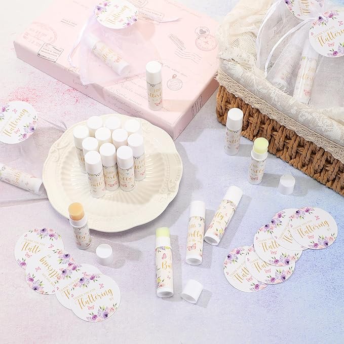 Fumete 50 Pack Butterfly Baby Shower Party Gifts Favors Bulk Lip Balms for Guests Boys Girls Neutral Gender Reveal Favors for Baby Shower Prizes Souvenirs Bags Stuffer Classroom Prizes-Velvo Beauty